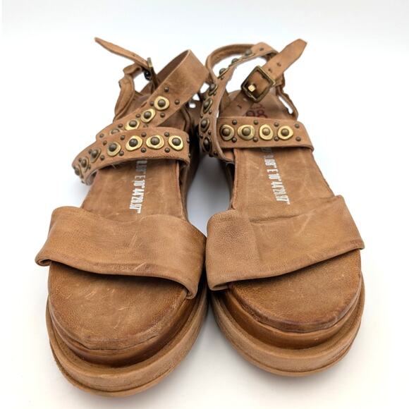 A.S.98 Larkie Strappy Platform Wedge Sandal Women's Brown Size US10 EU41 - Picture 2 of 14